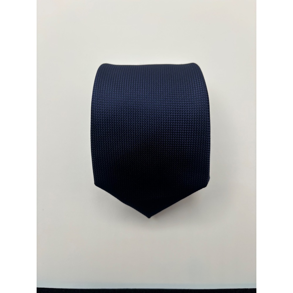 Croft & Barrow Mens Navy Blue Textured Micro Pattern Solid Necktie Formal Tie